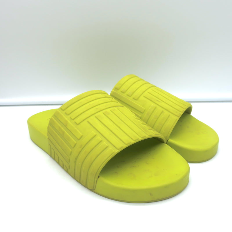 Bottega Veneta Rubber Carpet Slides Chartreuse Size 38 Flat
