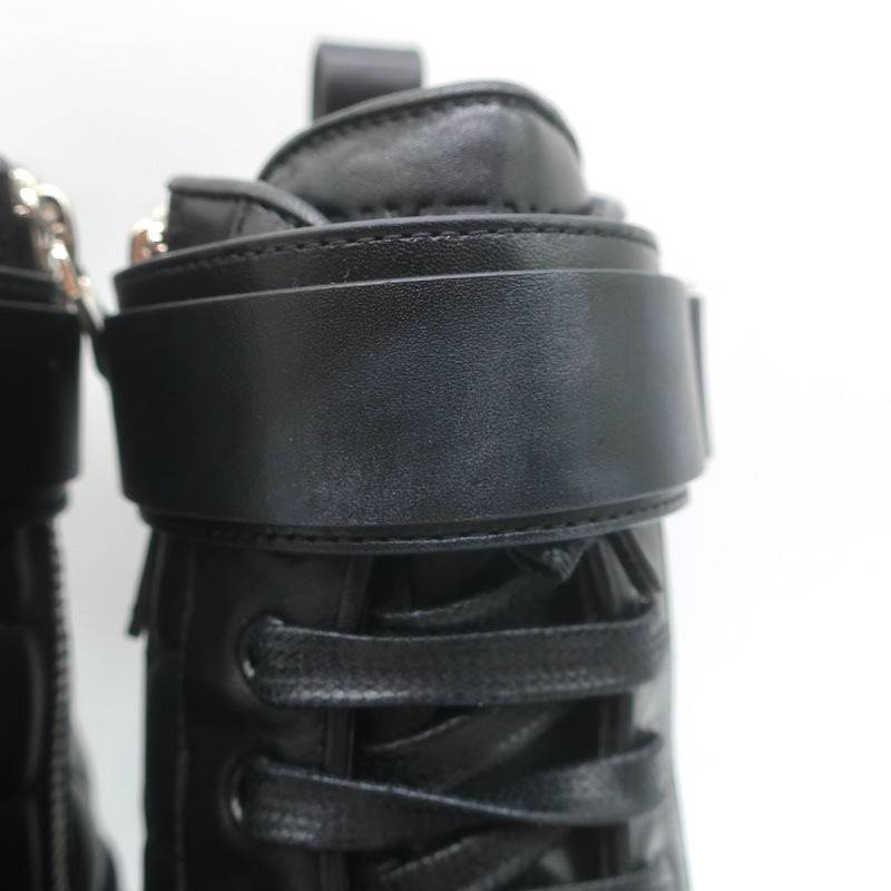 Givenchy Terra 4G Lace-Up Combat Boots Black Quilted Leather Size 37
