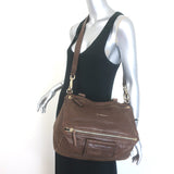 Givenchy Medium Pandora Bag Brown Crocodile-Embossed Nubuck Leather Crossbody