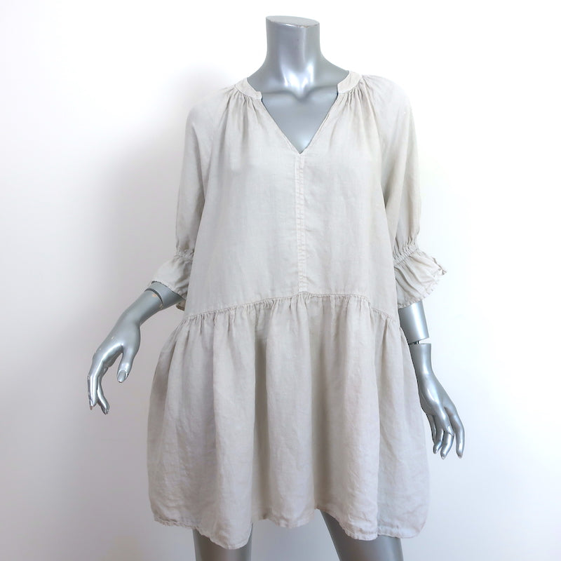 Velvet by Graham & Spencer Ruffle Mini Dress Bria Stone Linen Size Ext Celebrity Owned Velvet by Graham & Spencer Ruffle Mini Dress Bria Stone Linen Size Ext Celebrity Owned