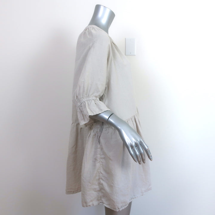 Velvet by Graham &amp; Spencer Ruffle Mini Dress Bria Stone Linen Size Extra Small