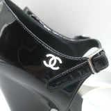 Chanel CC Bicolor Mary Jane Pumps Black & White Patent Leather Size 39 NEW