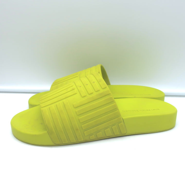 Bottega Veneta Rubber Carpet Slides Chartreuse Size 38 Flat Sandals