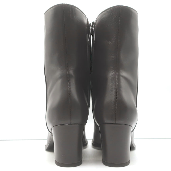 Jenni Kayne Bobby Low-Heel Boots Chocolate Brown Leather Size 41 NEW