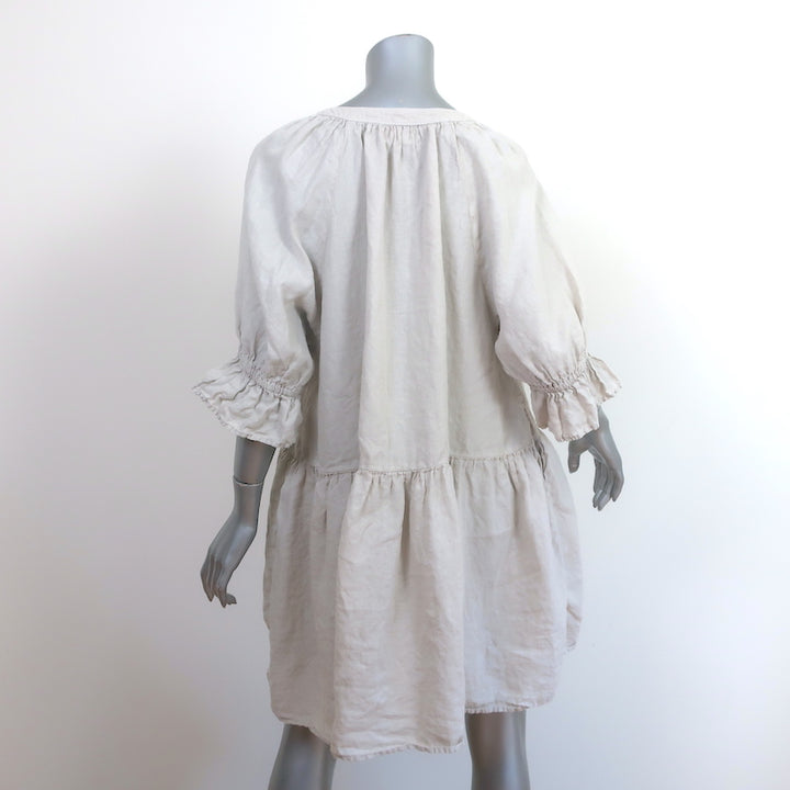 Velvet by Graham &amp; Spencer Ruffle Mini Dress Bria Stone Linen Size Extra Small