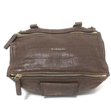 Givenchy Medium Pandora Bag Brown Crocodile-Embossed Nubuck Leather Crossbody