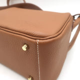 Hermes 2024 Mini Lindy 20 Bag Gold Brown Clemence Leather Gold Hardware