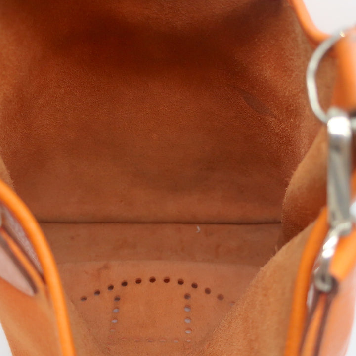 Hermes 2008 Evelyne II GM Hobo Orange Leather Crossbody Bag