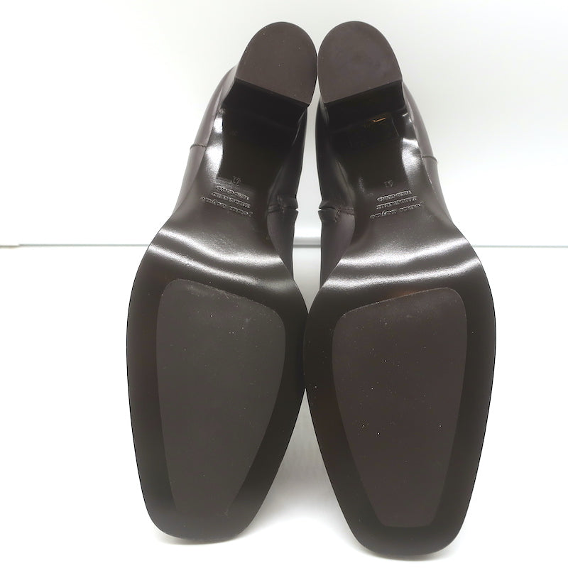Jenni Kayne Bobby Low-Heel Boots Chocolate Brown Leather Size 41 NEW
