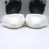 Chanel CC Bicolor Mary Jane Pumps Black & White Patent Leather Size 39 NEW