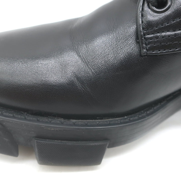 Givenchy Terra 4G Lace-Up Combat Boots Black Quilted Leather Size 37