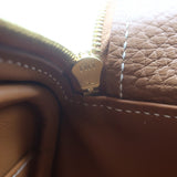 Hermes 2024 Mini Lindy 20 Bag Gold Brown Clemence Leather Gold Hardware