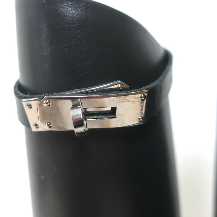 Hermes Jumping Boots Black Leather Size 39 Flat Riding Boots