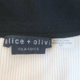 Alice + Olivia Pia Polo Sweater Ivory Wool-Blend Ribbed Knit Size Small