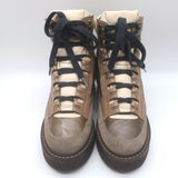 Brunello Cucinelli Monili-Detail Lace-Up Hiking Boots Brown Leather Size 38