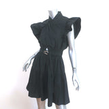 Derek Lam 10 Crosby Ruffle Mini Wrap Dress Finn Black Cotton Size 2
