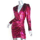 The Kooples V-Neck Sequin Mini Dress Fuchsia Size 2