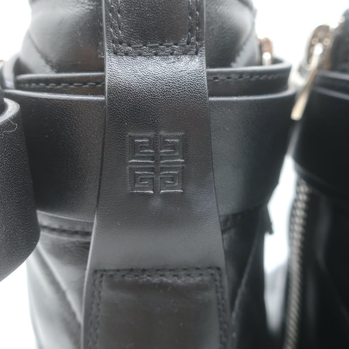 Givenchy Terra 4G Lace-Up Combat Boots Black Quilted Leather Size 37