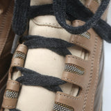 Brunello Cucinelli Monili-Detail Lace-Up Hiking Boots Brown Leather Size 38
