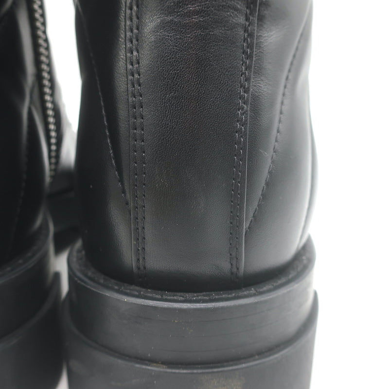 Givenchy Terra 4G Lace-Up Combat Boots Black Quilted Leather Size 37