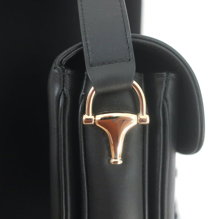 Gucci Horsebit 1955 Medium Shoulder Bag Black Leather NEW