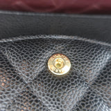 Chanel Medium Double Flap Bag Black Quilted Caviar Leather Chain Strap Crossbody