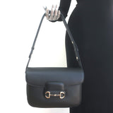 Gucci Horsebit 1955 Medium Shoulder Bag Black Leather NEW