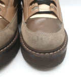 Brunello Cucinelli Monili-Detail Lace-Up Hiking Boots Brown Leather Size 38