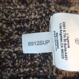 L'Agence Jenni Lurex Waffle Stitch Puff Sleeve Cardigan Brown/Copper Size Large