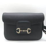 Gucci Horsebit 1955 Medium Shoulder Bag Black Leather NEW