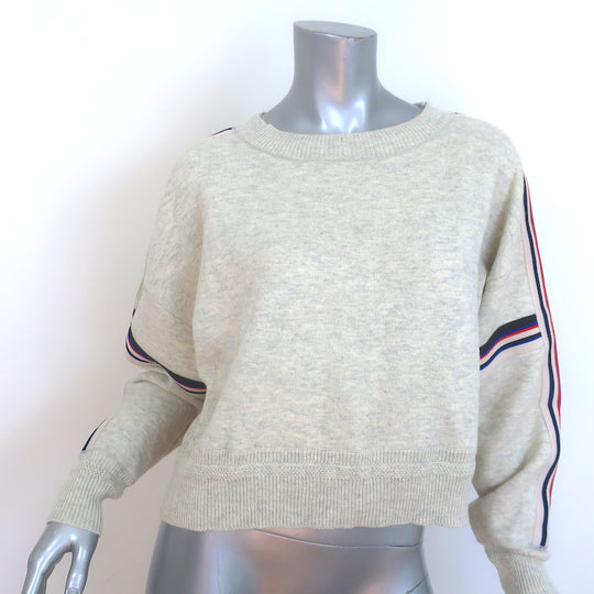 XIRENA Gray Striped Crew Neck Pullover Sweater purchases Size Small Women's Preowned FLAW