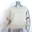 Isabel Marant Etoile Kao Striped-Trim Sweater Oatmeal Cotton-Blend Size 38