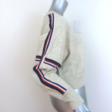 Isabel Marant Etoile Kao Striped-Trim Sweater Oatmeal Cotton-Blend Size 38