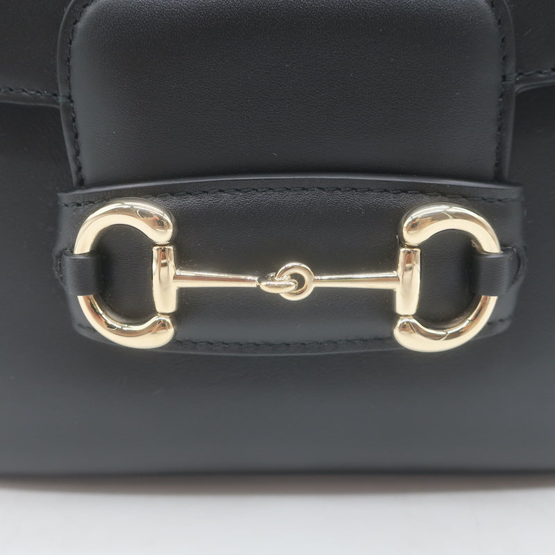 Gucci Horsebit 1955 Medium Shoulder Bag Black Leather NEW