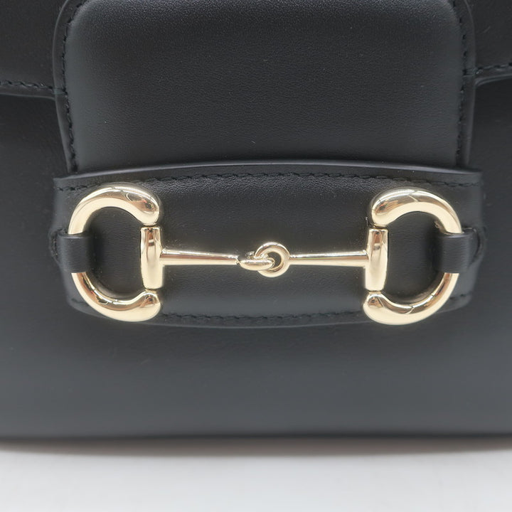 Gucci Horsebit 1955 Medium Shoulder Bag Black Leather NEW