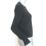 Veronica Beard Pearson Button-Embellished Sweater Black Wool Size Extra Small