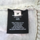 Isabel Marant Etoile Kao Striped-Trim Sweater Oatmeal Cotton-Blend Size 38