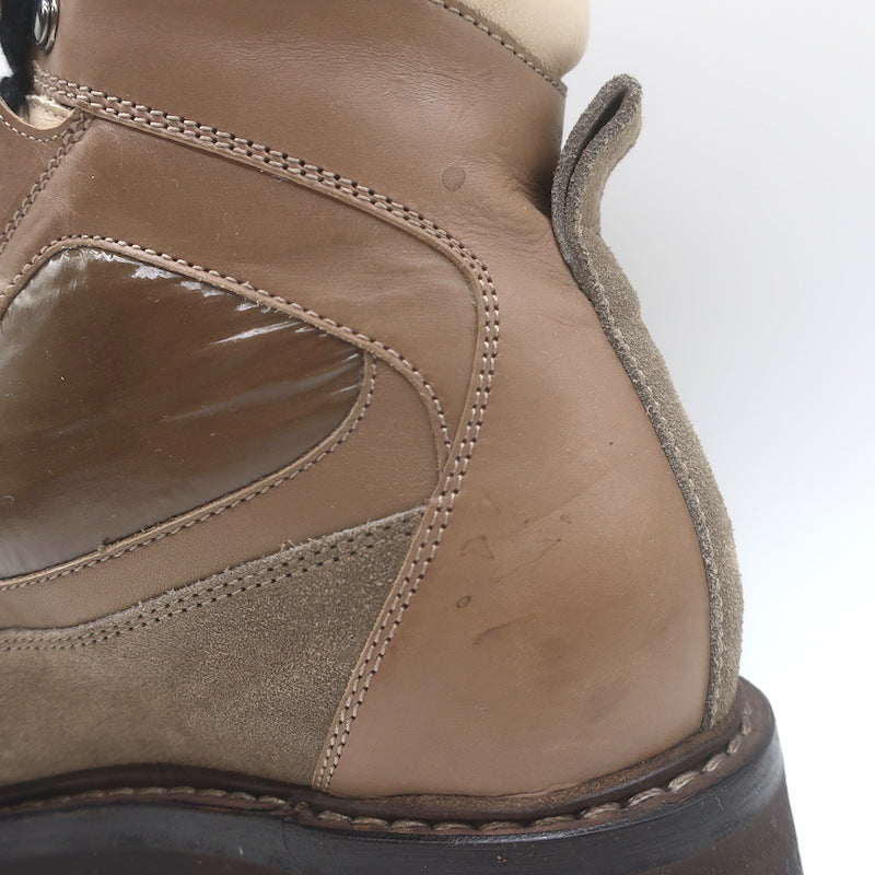 Brunello Cucinelli Monili-Detail Lace-Up Hiking Boots Brown Leather Size 38