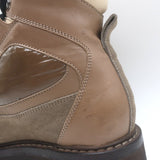 Brunello Cucinelli Monili-Detail Lace-Up Hiking Boots Brown Leather Size 38