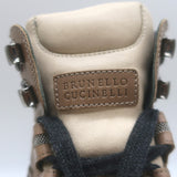 Brunello Cucinelli Monili-Detail Lace-Up Hiking Boots Brown Leather Size 38
