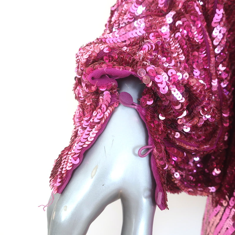 Attico Allover Sequin Mini Wrap Dress Pink Size 42