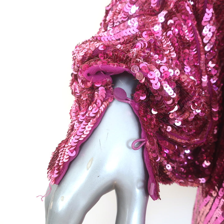 Attico Allover Sequin Mini Wrap Dress Pink Size 42