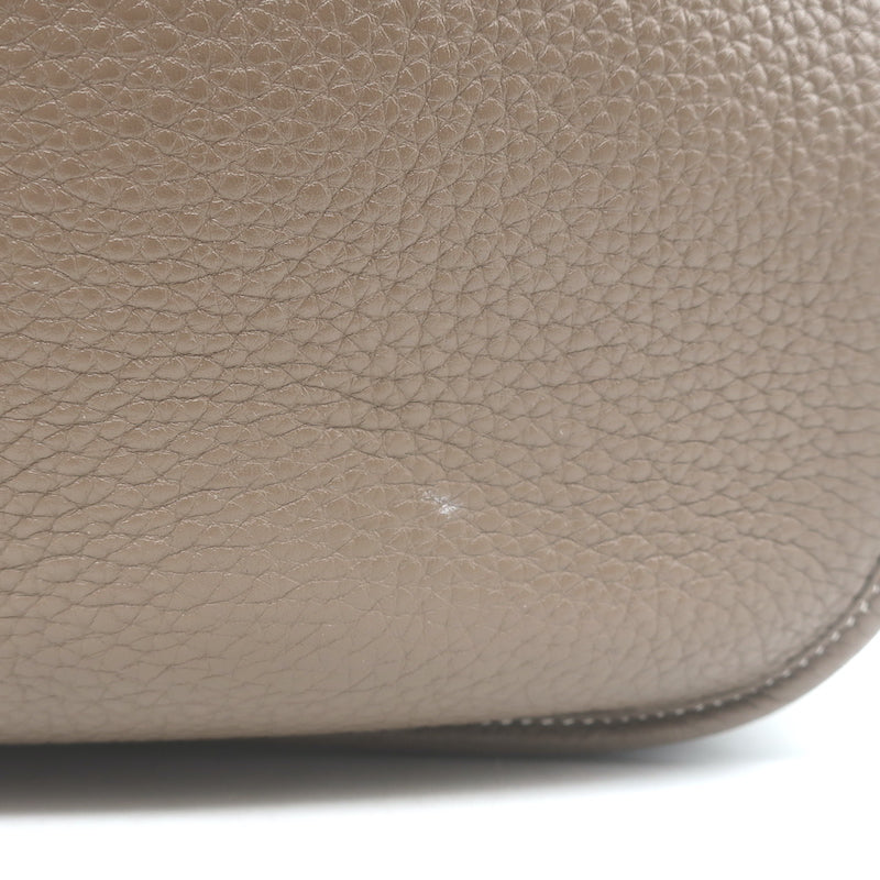 Hermes Evelyne III 33 GM Hobo Bag Etoupe Clemence Leather Crossbody