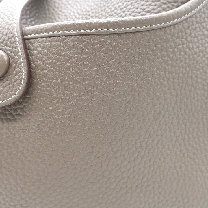 Hermes Evelyne III 33 GM Hobo Bag Etoupe Clemence Leather Crossbody