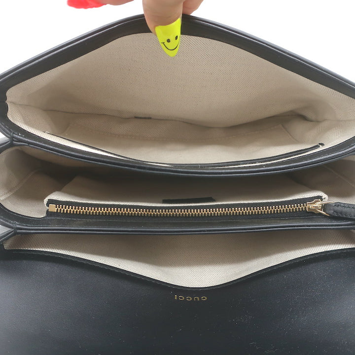 Gucci Horsebit 1955 Medium Shoulder Bag Black Leather NEW