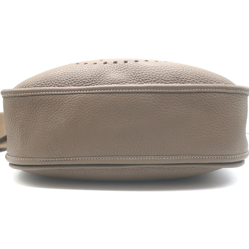 Hermes Evelyne III 33 GM Hobo Bag Etoupe Clemence Leather Crossbody