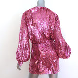 Attico Allover Sequin Mini Wrap Dress Pink Size 42