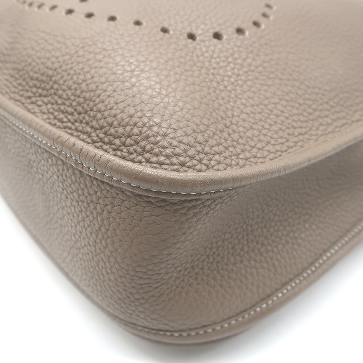 Hermes Evelyne III 33 GM Hobo Bag Etoupe Clemence Leather Crossbody