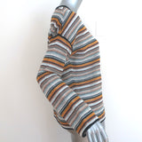 Lisa Todd Striped Open Knit Sweater Multicolor Cotton-Blend Size Extra Small