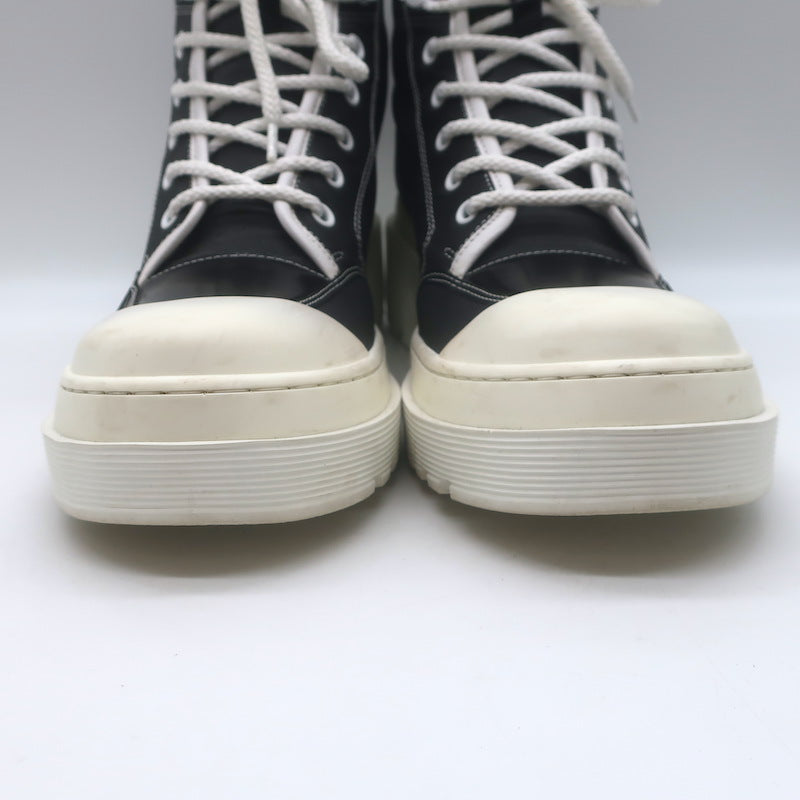 Christian Dior D-Rise Lace-Up Ankle Boots Black Canvas Size 38.5